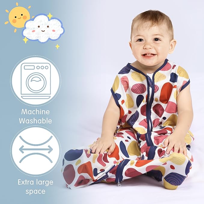 3 Pack Baby Sleep Sack 100% Rayon Cotton Baby Sleeping Bag 2-Way Zipper Toddler Wearable Blankets TOG 0.3. (Leopard&Cobble&Green, 0-6 Months)