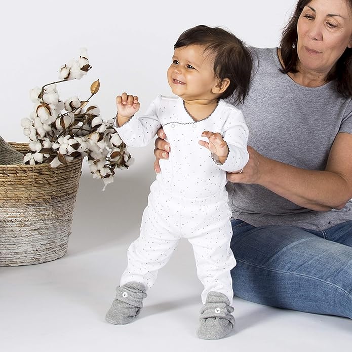 Burt's Bees Baby Unisex Booties Organic Cotton Newborn Essentials Shoes for Infants