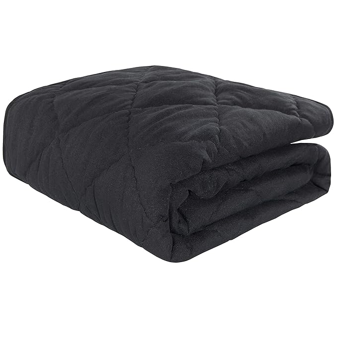 NTBAY Down Alternative Oversized Toddler Comforter, Super Soft and Warm Solid Color Baby Crib Quilted Blanket, 43x60 inches, Black