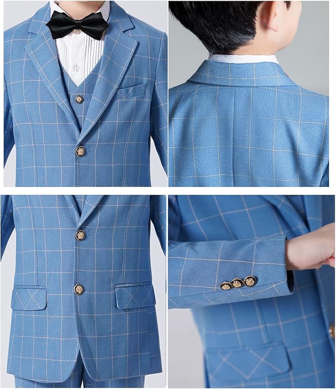 Boys Suit for Kids Tuxedo Suits for Wedding Formal Suit Set Toddler Boy Dress Outfit with Shirt and Tie