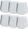 Muslin Burp Cloths Set, 6 Pieces, 100% Organic Cotton Hand Washcloths for Baby Boys and Girls Extra Absorbent and Soft Burping Rags (Grey - Solid Color)