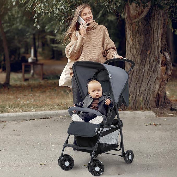 hauck Lightweight and Compact Travel Baby/Toddler Foldable Stroller, Sport, Charcoal/Stone