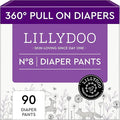 LILLYDOO Diaper Pants Toddlers - Size 8 (37+ lbs), Half-Monthly Supply (90 Count), Skin-Friendly, Ultrasoft, Chlorine-Free & Absorbent Diaper Pants
