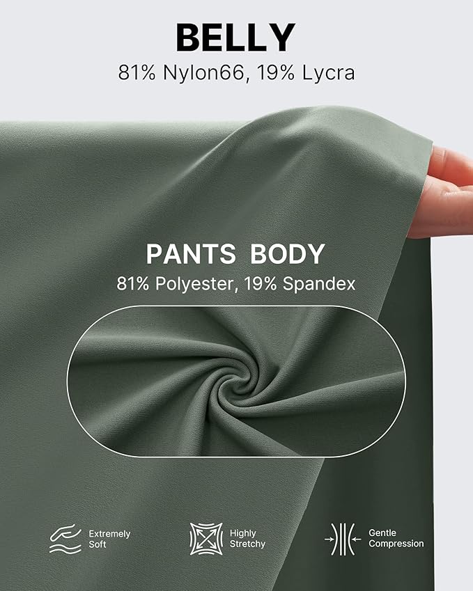 G4Free Maternity Pants Over The Belly Yoga Dress Work Pregnancy Pants Stretchy Lounge Wide Leg Trousers with Pockets