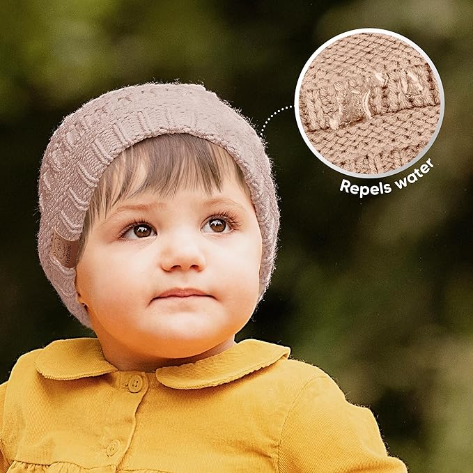 3-Pack Baby Beanies for Boys, Girls - Stretchy Knit Baby Hats, Cute Newborn & Toddler Winter Hat, Soft & Warm Infant Beanie 6-36 Months (Tea Rose, M)