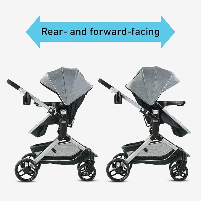 Graco Modes Nest Travel System, 3-in1 Modular Carseat Stroller Combo, Adjustable Slide2Me Infant Car Seat Carrier, Pramette, Toddler Stroller, Includes SnugRide 35 Lite Elite Infant Car Seat, Bayfield