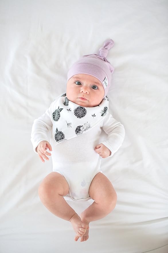 Copper Pearl Baby Beanie Hat Top Knot Stretchy Soft Lily