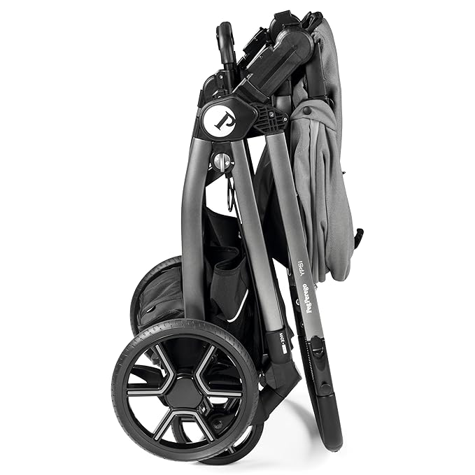 Peg Perego Ypsi – Compact Single to Double Stroller – Compatible with All Primo Viaggio Infant Car Seats & Ypsi Bassinets - Made in Italy - Mercury (Grey)