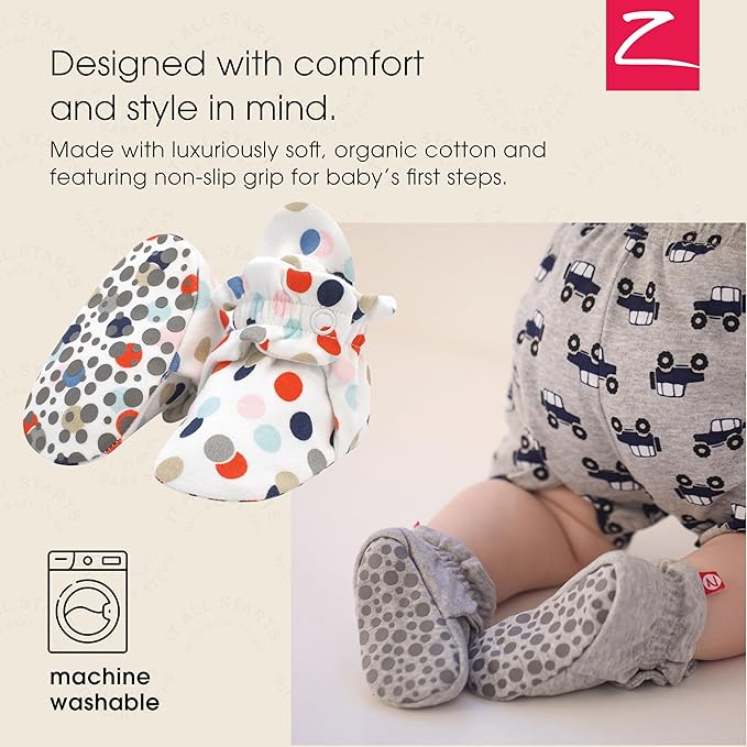 Zutano Organic Baby Booties Newborn Infant, Lost Baby Socks Solution, Unisex, Girl, Boy, 0-3, 3-6, 6-12, 12-18, 18-24 Months