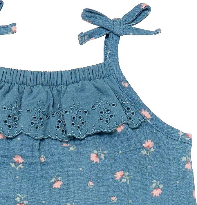 Modern Moments by Gerber baby-girls Self Eyelet Ruffle Long Leg Romper