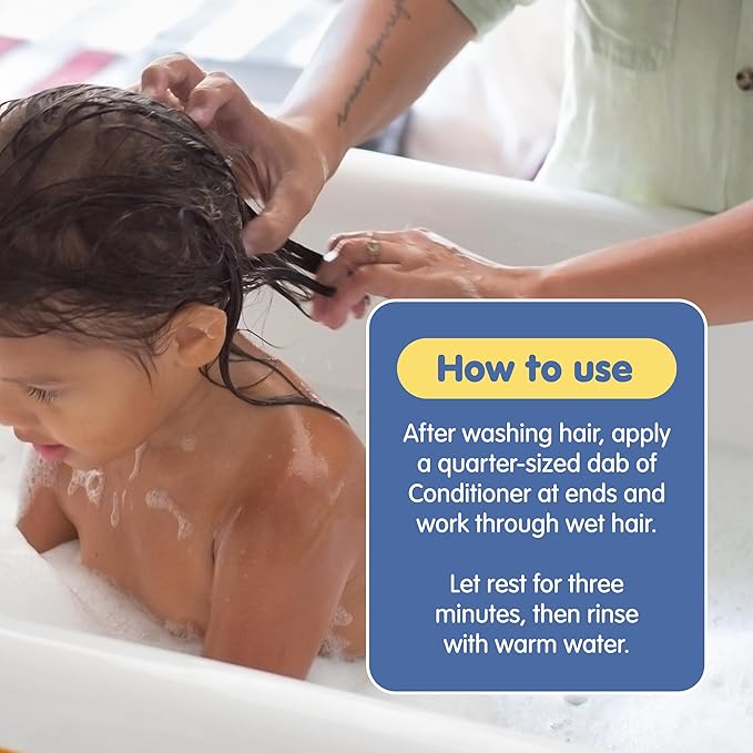 TUBBY TODD Hair Conditioner for Kids & Babies - Nourishing Frizz Control & Detangler - Lightweight, Sweet-Scented Formula - 2 Pack, 25 fl oz & 8 fl oz - Lemon Crème