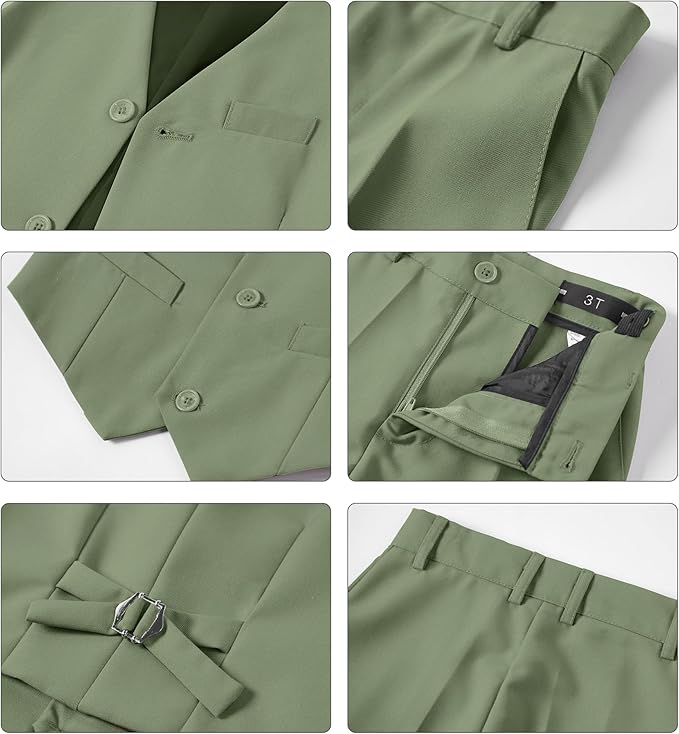 Boys Vest Set Formal Dress Suits Wedding Outfit Dresswear