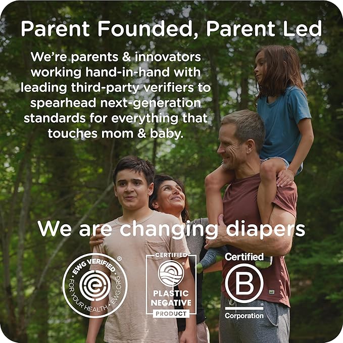 Our Diapers | EWG Verified Safe & Plant-Based Diapers | Leak Protection | Soft Organic Cotton Shell | Chlorine-Free Diaper for Sensitive Skin | Size Newborn (<10 lbs) 32 Count
