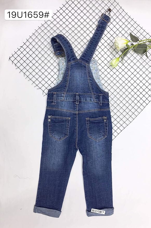 KIDSCOOL SPACE Baby Toddler 2 Buttons Adjustable Straps Fashion Jean Overall