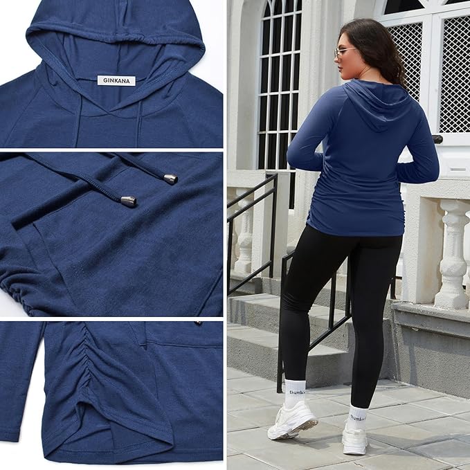 GINKANA Maternity Hoodie Long Sleeves Shirts Casual Maternity Top Pregnancy Sweatshirt Casual Clothes
