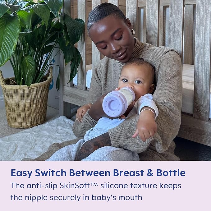 MAM 9oz Easy Start Anti-Colic Baby Bottles, Medium Flow, Breastfeeding-Like Silicone Nipple Bottle, Reduces Colic, Gas, & Reflux, Easy-to-Clean, BPA-Free, 2+ Months