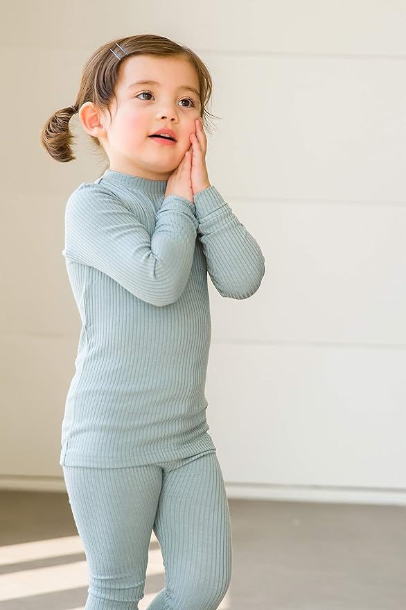VAENAIT BABY 6M-12Y Infant Kids Toddler Junior Girls Soft Comfy Modal Tencel Shirring Sleepwear Pajamas 2pcs Set