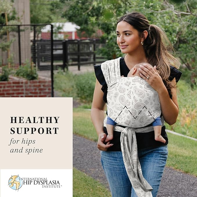 Moby Baby Wrap Carrier Classic for Newborns to Toddlers (8-33lbs), Infant Sling Carrier, Lightweight & Hands Free Design, Adjustable for All Body Types (Bandana)