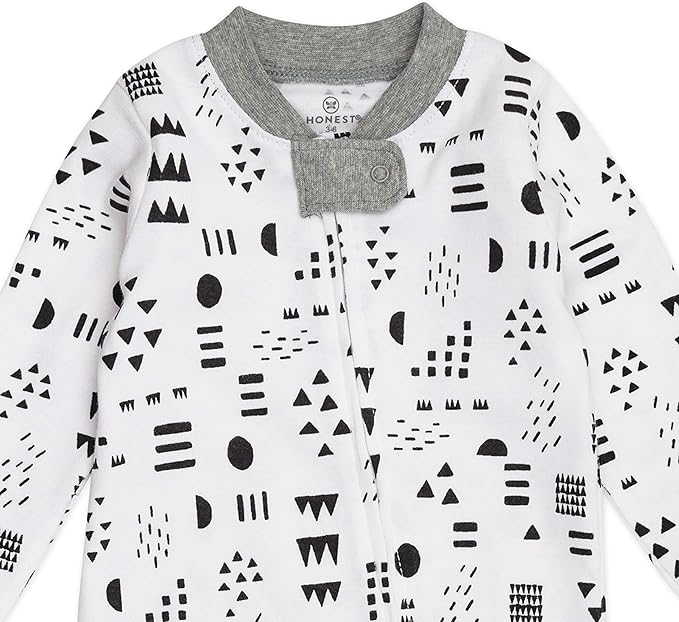 HonestBaby Baby Sleep N' Play One-Piece Zip-Front Footed Organic Cotton Pajama Sleeper