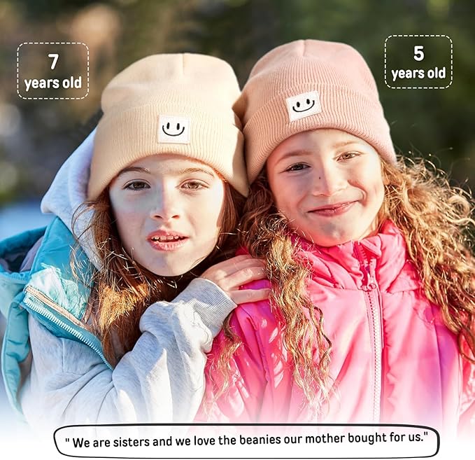 FURTALK Baby Beanie Cute Toddler Winter Hat Knit Boys Girls Warm 2 Pack Kids Embroidered Beanies Cap for 0-8 Years