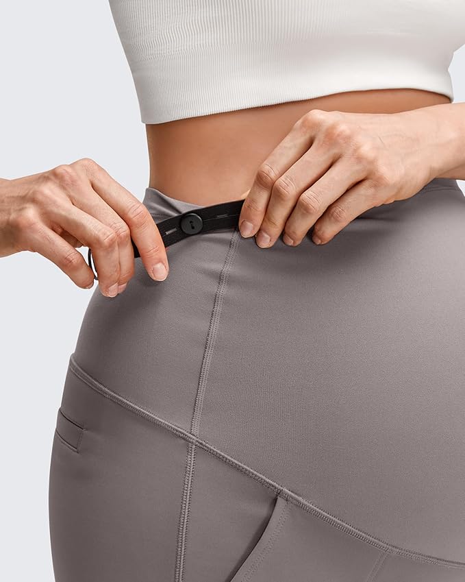 G4Free EverGoing Fleece Lined Maternity Wide Leg Pants Over The Belly Pregnancy Trousers with Pockets