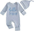 Fernvia Newborn Baby Boy Clothes Letters Print Bodysuit 3 6 9 12 18 Months Long Sleeve Jumpsuit with Hat 2PCS Outfits Set