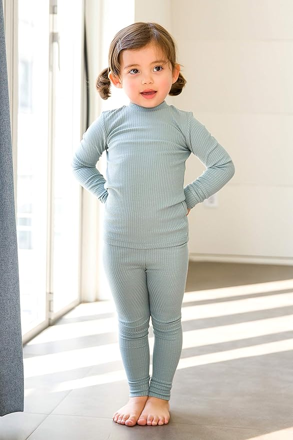 VAENAIT BABY 6M-12Y Infant Kids Toddler Junior Girls Soft Comfy Modal Tencel Shirring Sleepwear Pajamas 2pcs Set