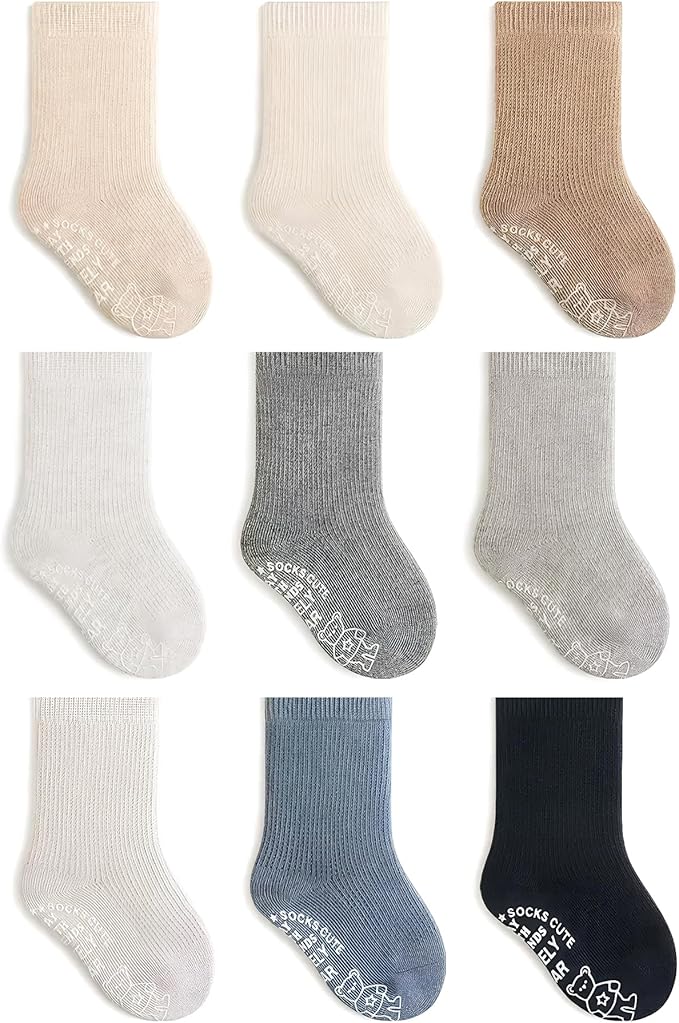 Toddler Socks Unisex Baby Baby Crew Cotton Cuff Socks for Infant Girls Stocking Stuffer for Kids 0-36 Months