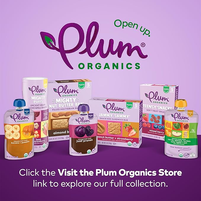 Plum Organics Variety Pack, 12+ Months - Mighty 4 Food Group Blend - Organic Fruit and Veggie Toddler Food Pouches - 4 oz Pouch (Pack of 8)
