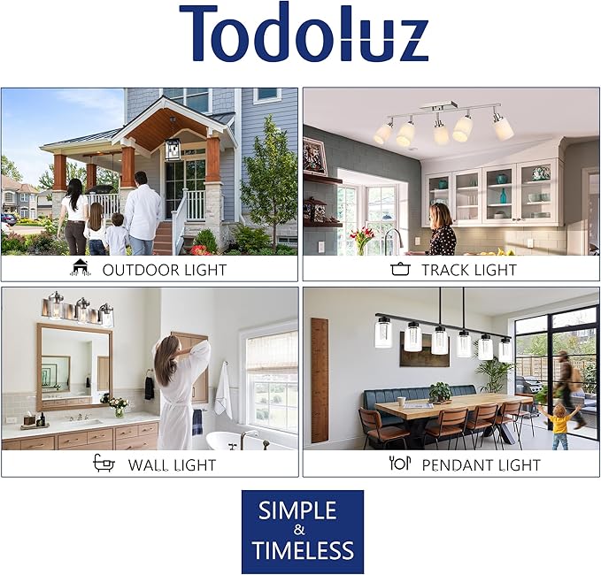 TODOLUZ 3-Light Large Outdoor Pendant Light Fixtures with Height Adjustable, Porch Hanging Lighting E26 Bulb Base in Oil Rubbed Bronze, Exterior Ceiling Lamp for Entrance Patio Garden