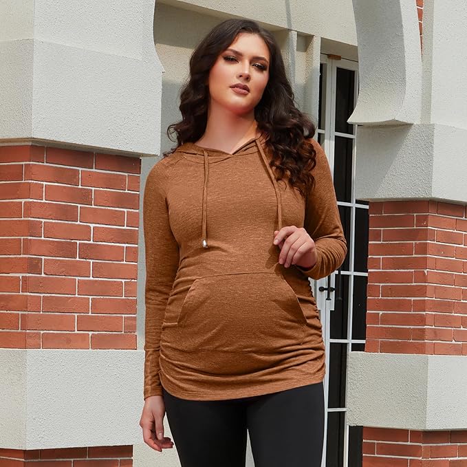 GINKANA Maternity Hoodie Long Sleeves Shirts Casual Maternity Top Pregnancy Sweatshirt Casual Clothes