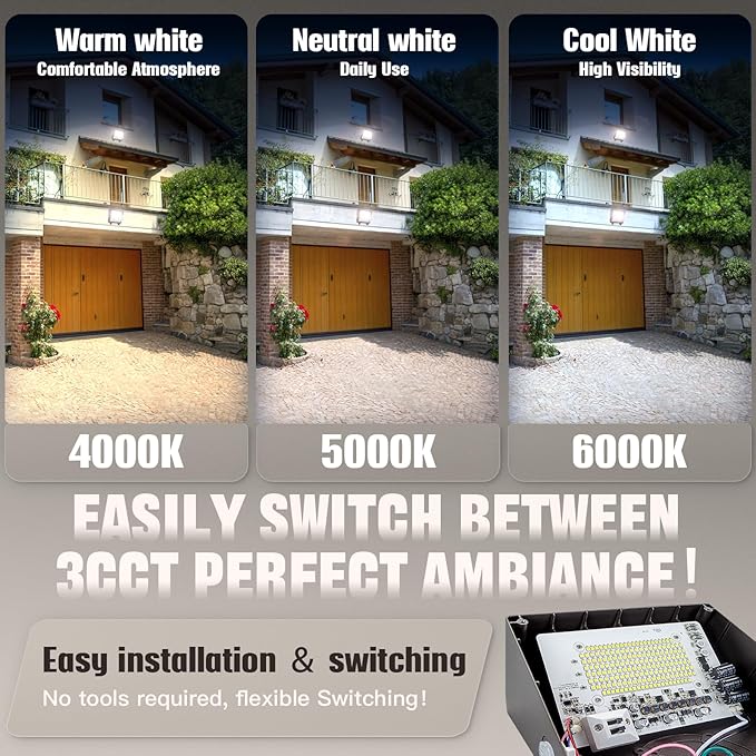 LED Wall Pack Light 75/65/50W with Dusk-to-Dawn Sensor, 11250 LM 6000/5000/4000K LED Security Flood Lighting, 120V Outdoor Wall Lights for Parking Lots|Warehouses|Factories|Yard