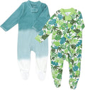 HonestBaby Baby Sleep N' Play One-Piece Zip-Front Footed Organic Cotton Pajama Sleeper