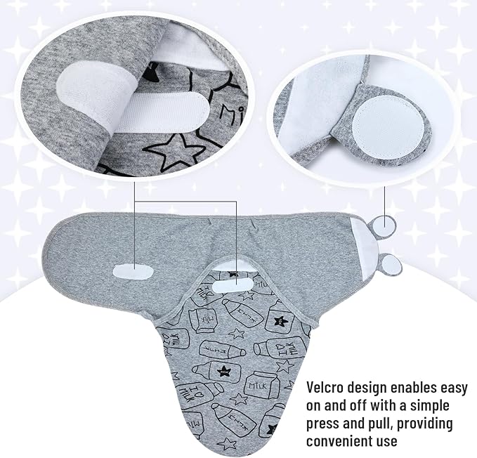 Cinaci 2 Pack Adjustable Soft Cotton Blend Newborn Baby Receiving Swaddle Blankets Sleep Sacks with Nursery Hats Caps Beanies Bonnets for Baby Girls Boys Newborns Infants