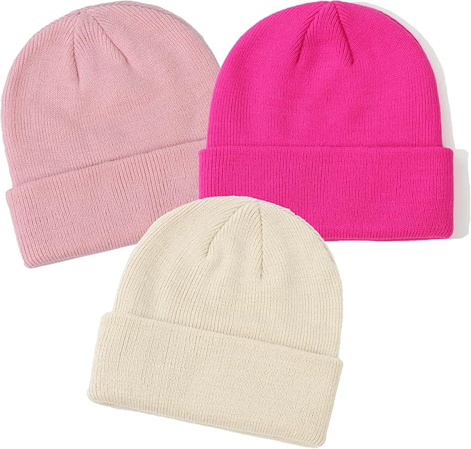 YMYDYFC Baby Beanie 3Pack Toddler Beanie Infant Knit Hat Baby Winter Hats for Boy Girl Winter Clothes Warm Knit Cap 0-6Years