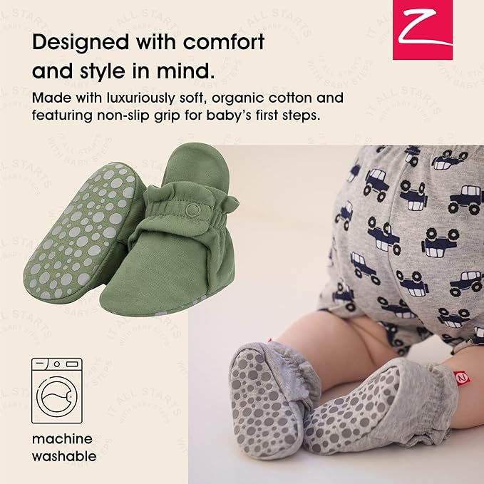 Zutano Organic Baby Booties Newborn Infant, Lost Baby Socks Solution, Unisex, Girl, Boy, 0-3, 3-6, 6-12, 12-18, 18-24 Months