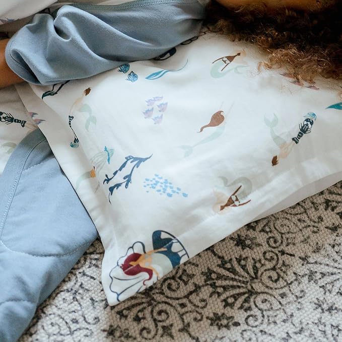 Nest Designs Toddler Pillow with Bamboo Viscose Pillowcase - Splish Splash, Small