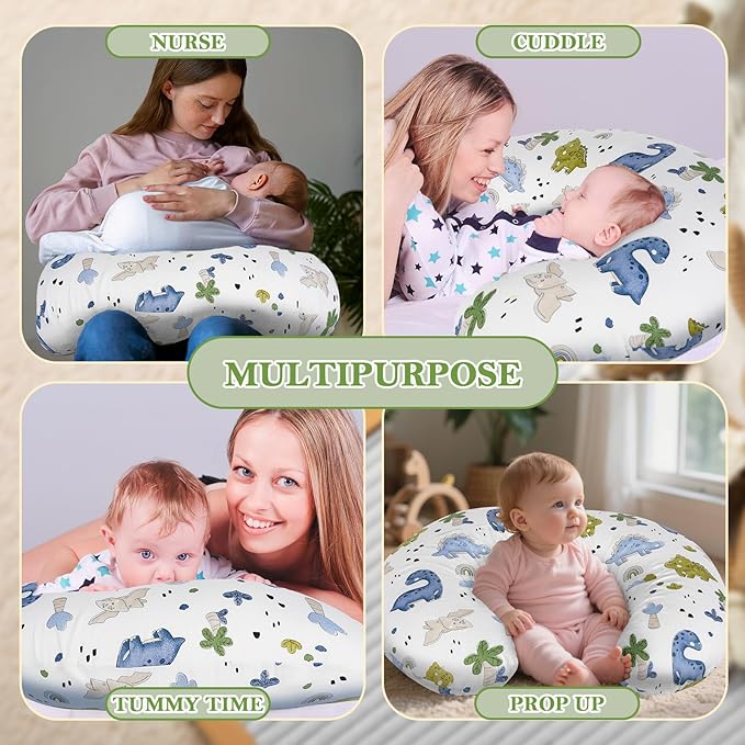 Nursing Pillow & Breastfeeding Pillow – Ergonomic C-Shape for Breastfeeding & Bottle Feeding, Standard Size Breathable with Washable Cover, Hypoallergenic,Tummy Time & Sitting Support (0-18Months)