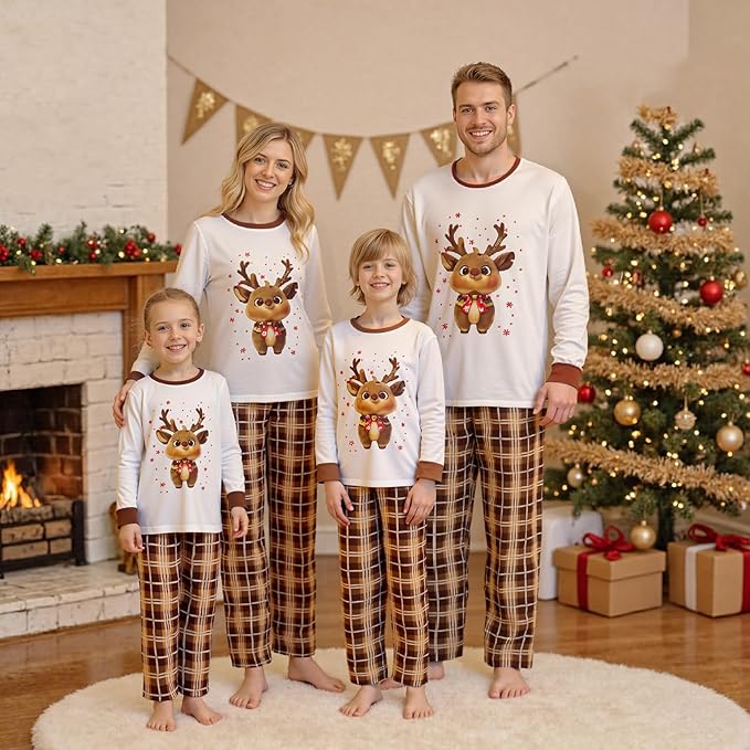 Awoscut Family Christmas Pajamas Matching Pajamas for Family, Xmas PJs Sets Holiday Sleepwear