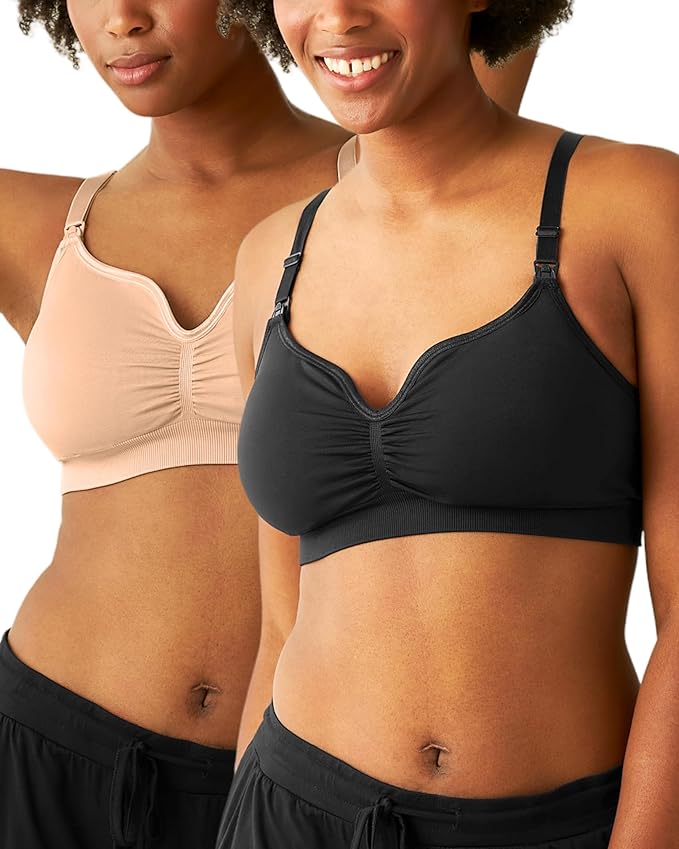 Kindred Bravely Tatum Seamless Sweetheart Bralette Nursing Bras for Breastfeeding, Adjustable, Soft Maternity Bra 2 Pack