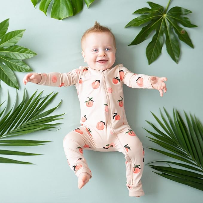 KYTE BABY Unisex Rayon Made From Bamboo Zippered Rompers 0-24 Months