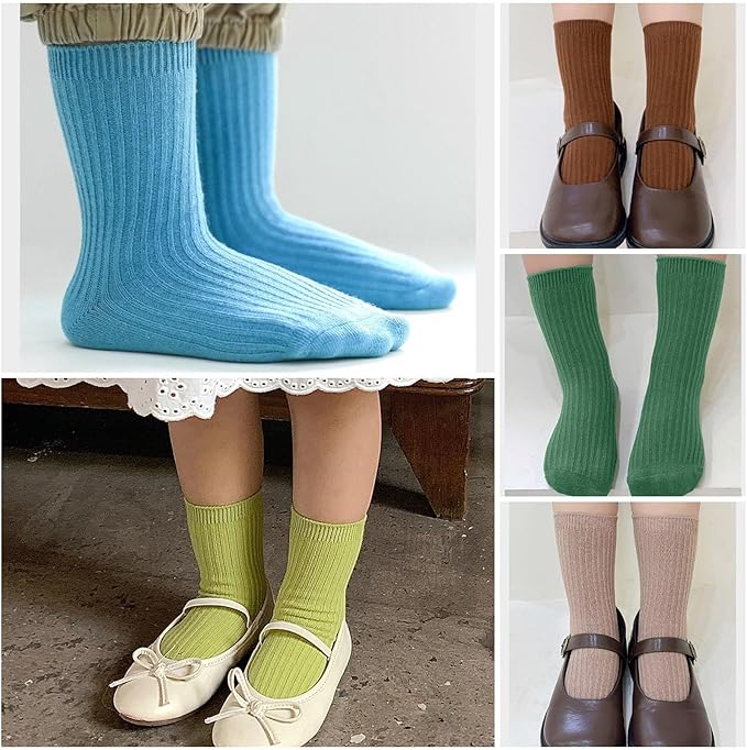 Toddler Socks Unisex Baby Baby Crew Cotton Cuff Socks for Infant Girls Stocking Stuffer for Kids 0-36 Months