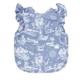 BapronBaby Flutter Savanna Blue Bapron - No Neck Tie Safer Bib for Baby & Toddler - Soft Waterproof Stain Resistant - Machine Washable - Sz Baby/Toddler 6m-3T