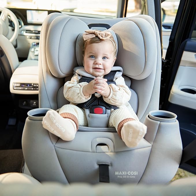 Maxi-COSI Pria All-in-One Convertible Car Seat, Infant to Toddler Car Seat, Easy-Install Harness, Machine-Washable Cover, 5-100 lbs, Sea Scape