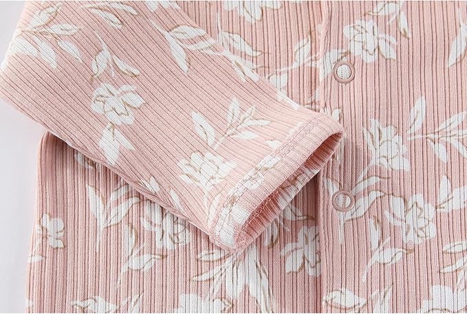 Fashion Baby Boy Girl Clothing Set Cotton Soft 3-Piece Long Sleeve Button Rompers 5-Pack Hats&Gloves Infant Clothes