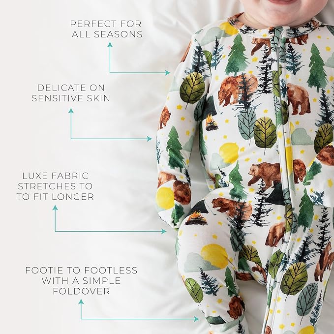 Posh Peanut Convertible Baby Sleepers - Girls Footless Baby Pajamas with 2 Way Zipper for Easy Diaper Changes