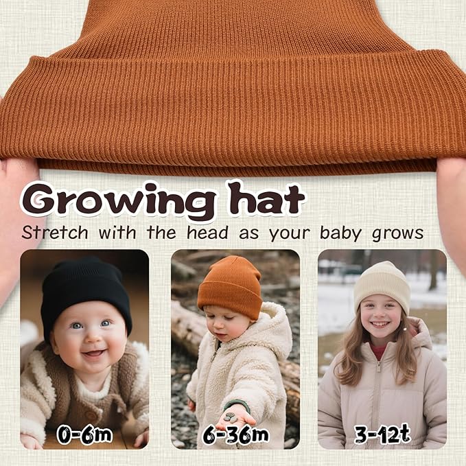 ZOORON Toddler Beanie Baby Beanies for Boys Girls Kids Winter Hats Children Knit Warm Caps 0-12years