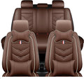 Leather Car Seat Covers Fit for LR Range Rover Evoque 2019-2025, 5 Seater Waterproof and Wear-Resistant Seat Cover Interior Accessories(Full Set with Pillow,Coffee)