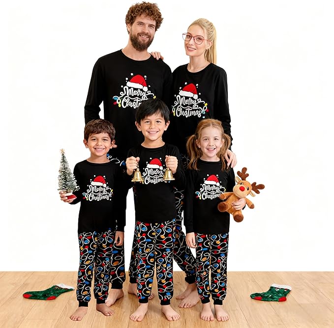 Awoscut Family Christmas Pajamas Matching Pajamas for Family, Xmas PJs Sets Holiday Sleepwear