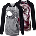 GINKANA Women's Nursing Hoodie Sweatshirt Long Sleeves Breastfeeding Maternity Tops Casual Clothes